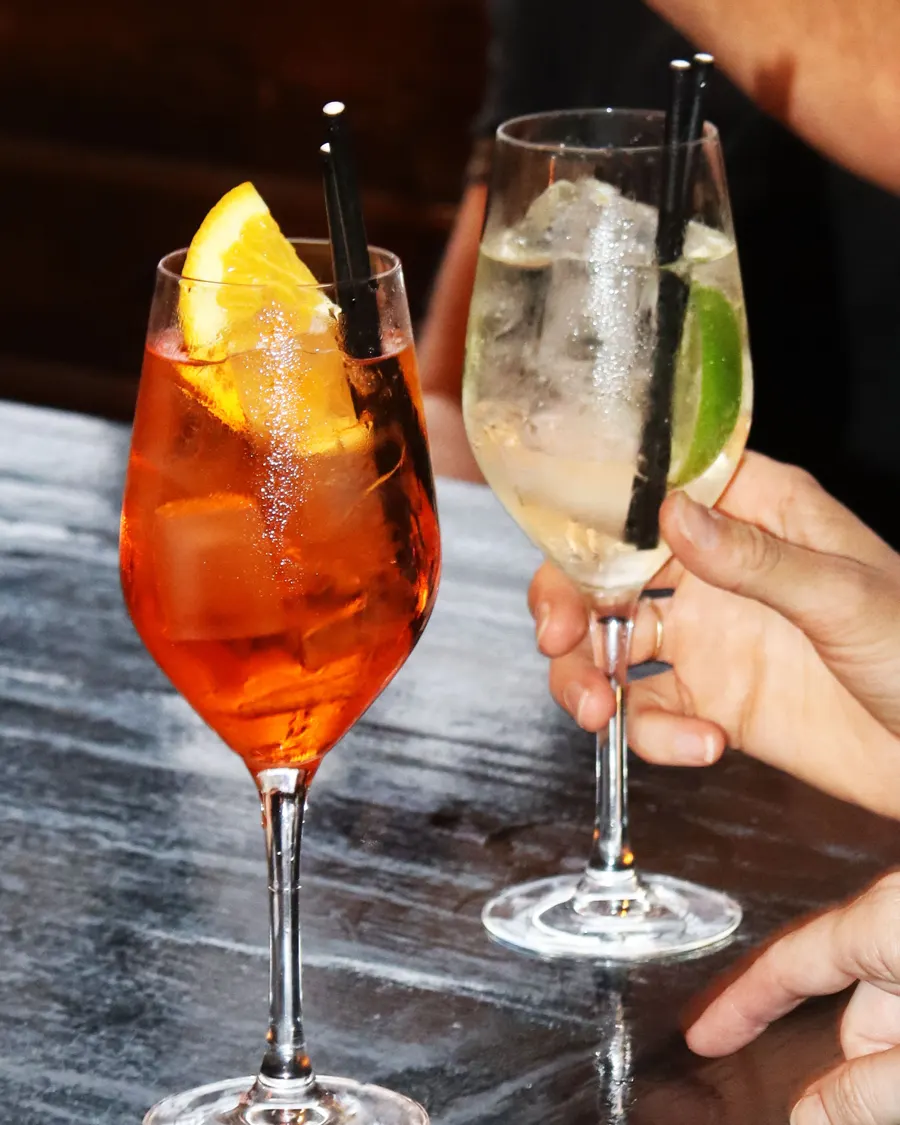 Aperol and Hugo spritzes